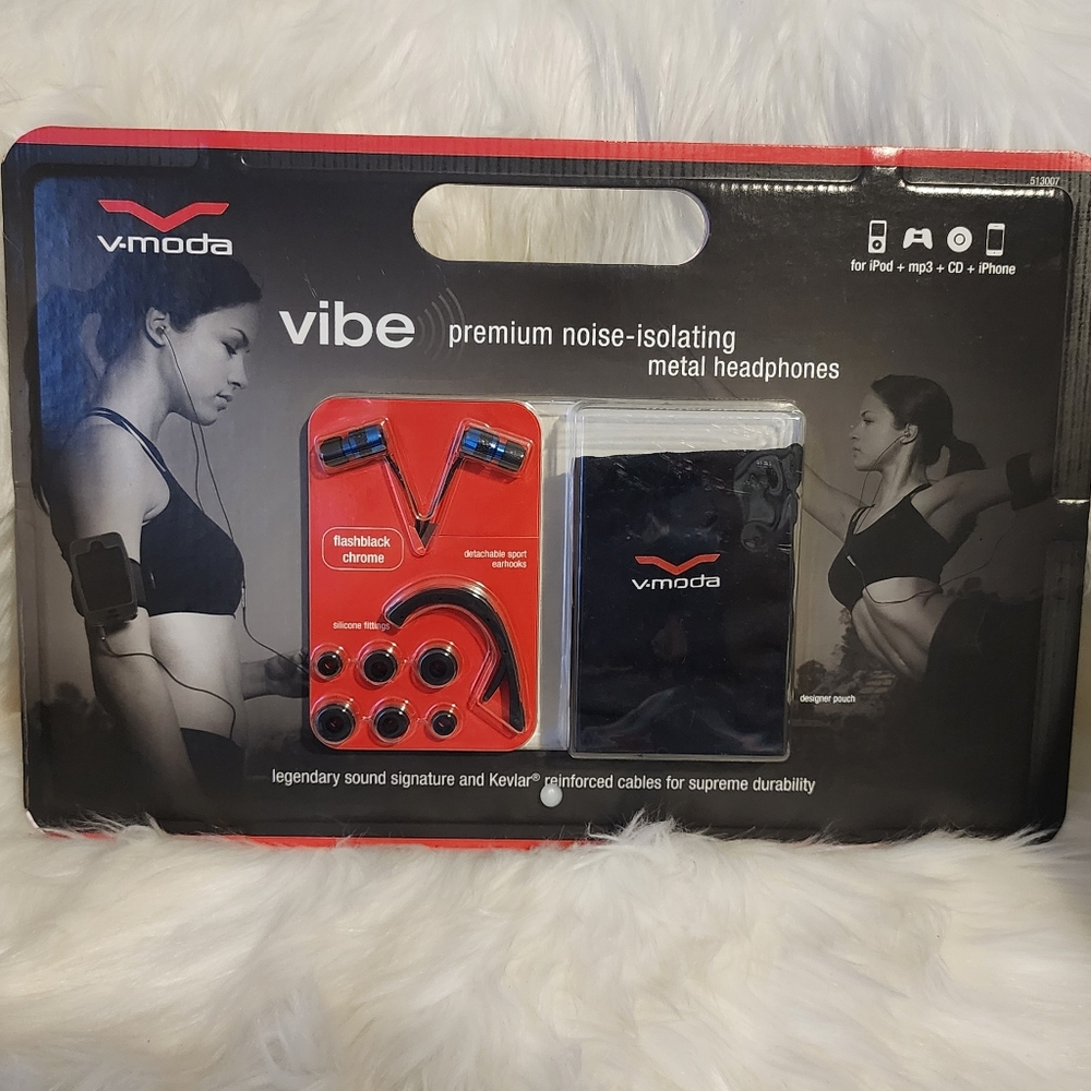 V-Moda Premium Noise-Isolating Metal Headphones - Black and Red